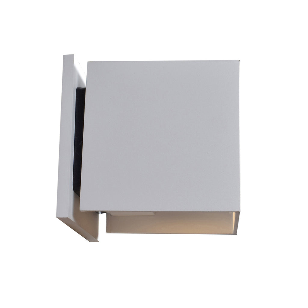 Square Bi-Directional Outdoor LED Wall Mount, White