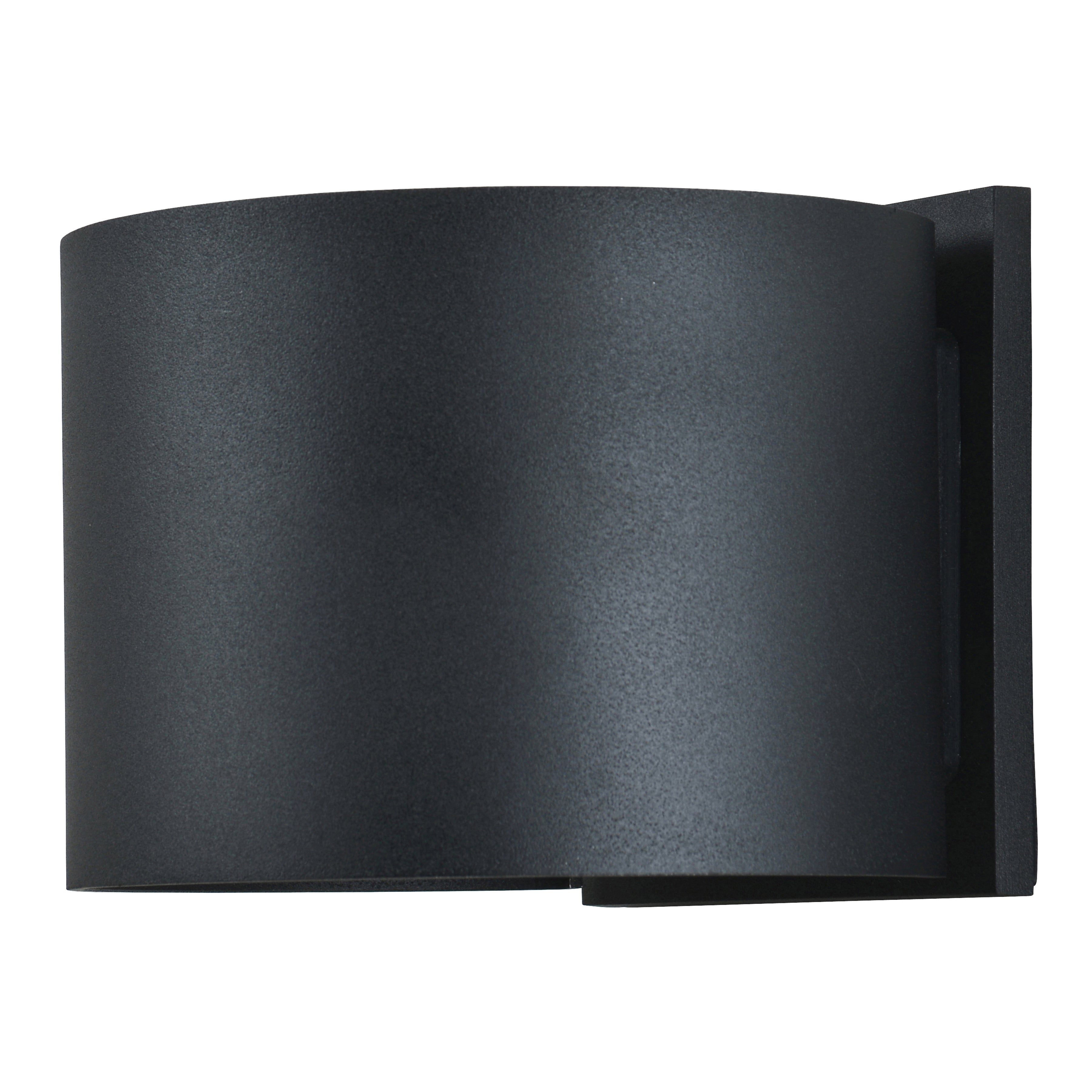 Curve Bi-Directional Outdoor LED Wall Mount, Black