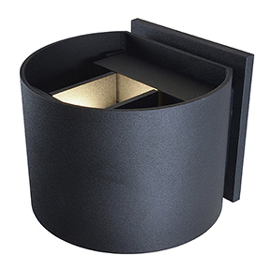Curve Bi-Directional Outdoor LED Wall Mount, Black