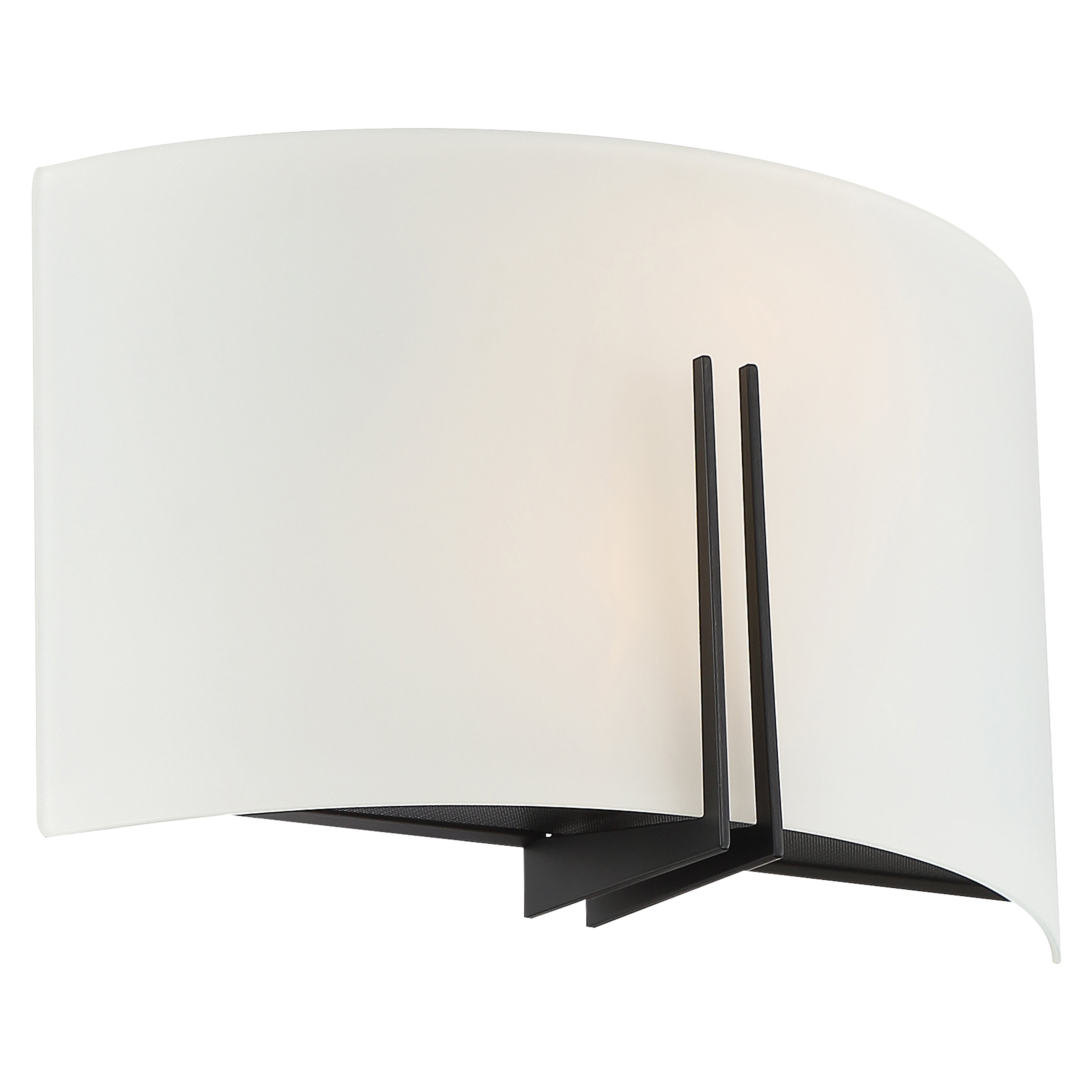 Prong 2 Light LED Wall Sconce, Matte Black / 12"