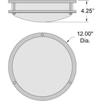 Access Lighting Solero Dual Voltage Emergency Battery Backup LED Flush Mount, 12", image 2