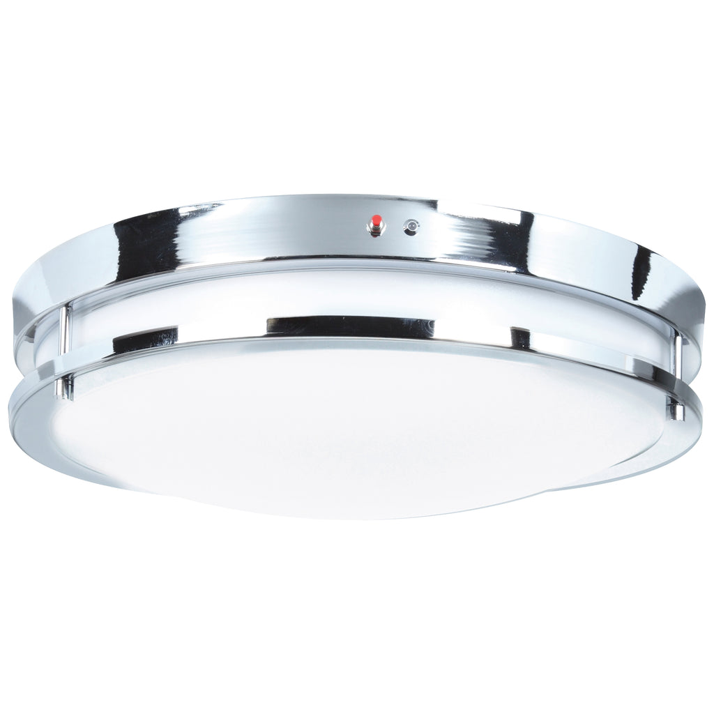 Solero Dual Voltage Emergency Battery Backup LED Flush Mount, 14"