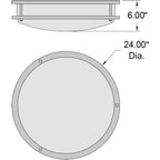 Access Lighting Solero LED Flush Mount, Brushed Steel / 24", image 2