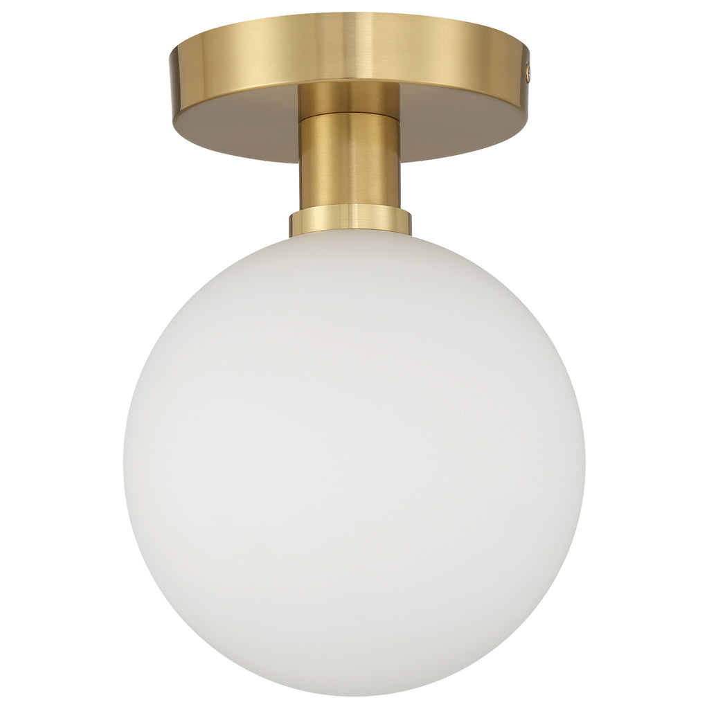Michelle LED Semi Flush, Antique Brass