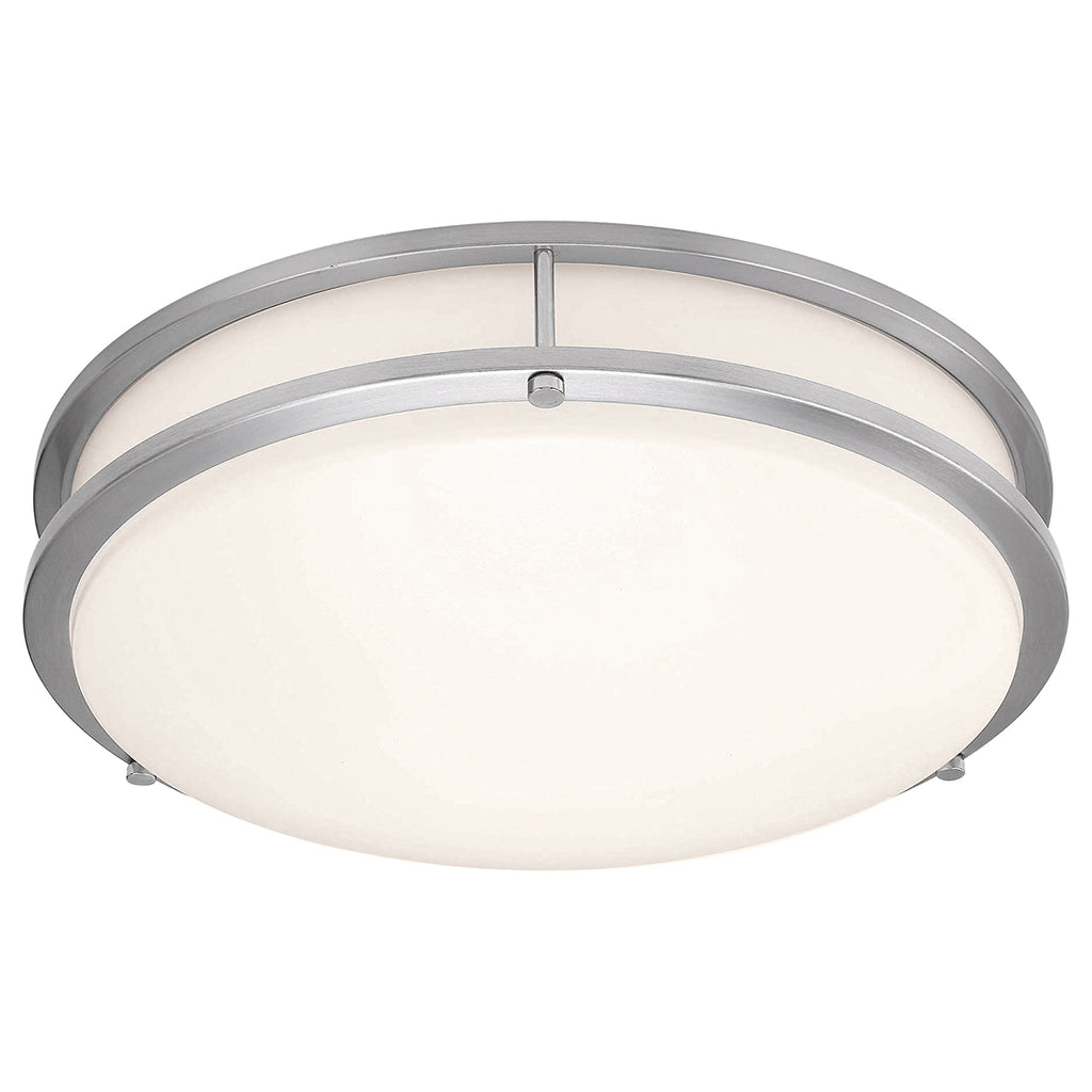 Solero II LED Flush Mount, Brushed Steel / 14"