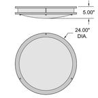 Access Lighting Solero III LED Flush Mount, Brushed Steel / 24", image 2