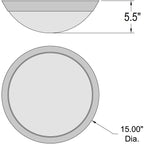 Access Lighting Cobalt LED Flush Mount, Brushed Steel / 15" / 18W, image 3