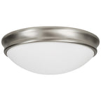 Atom Flush Mount, Brushed Steel / 10.5"