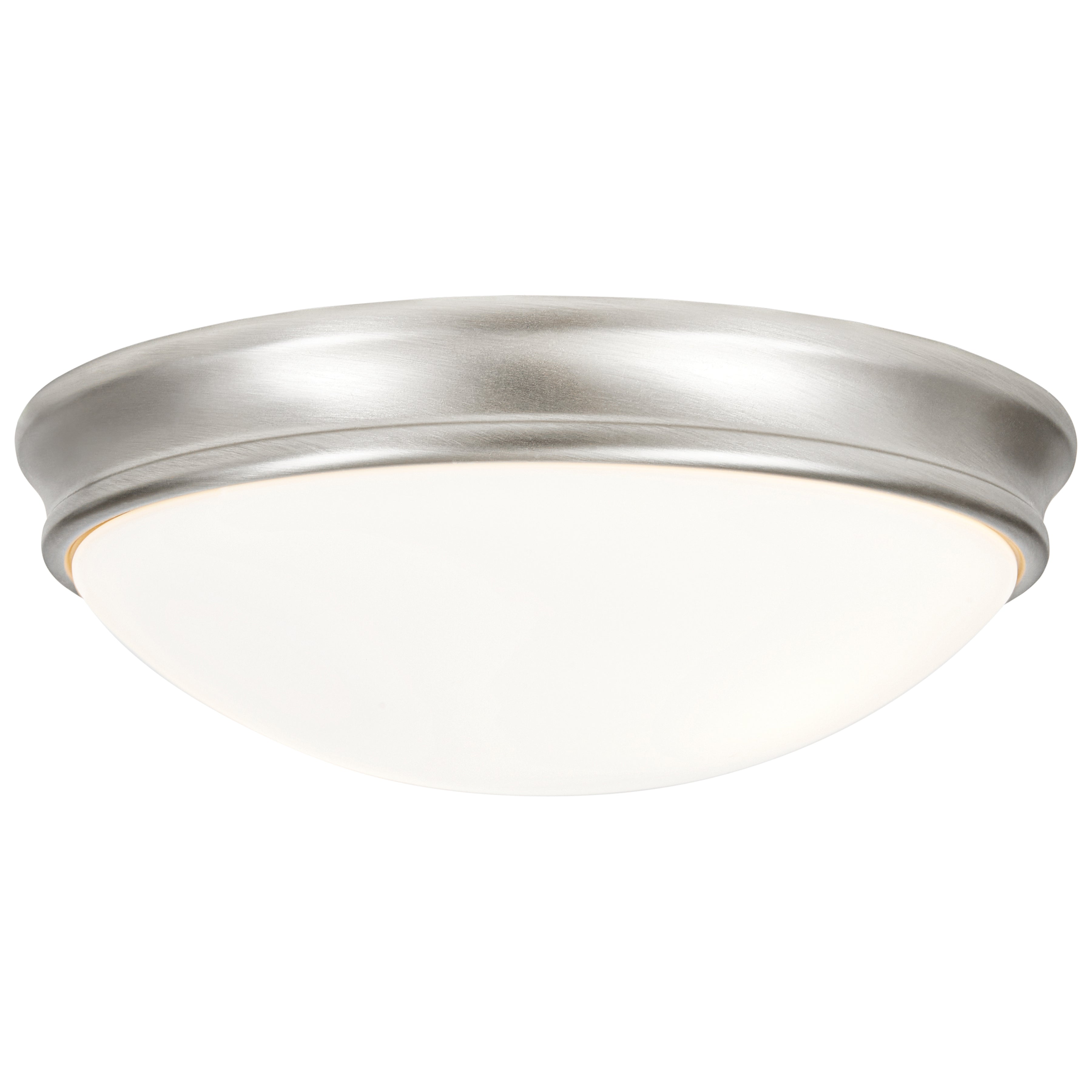 Atom LED Flush Mount, Brushed Steel / 14"
