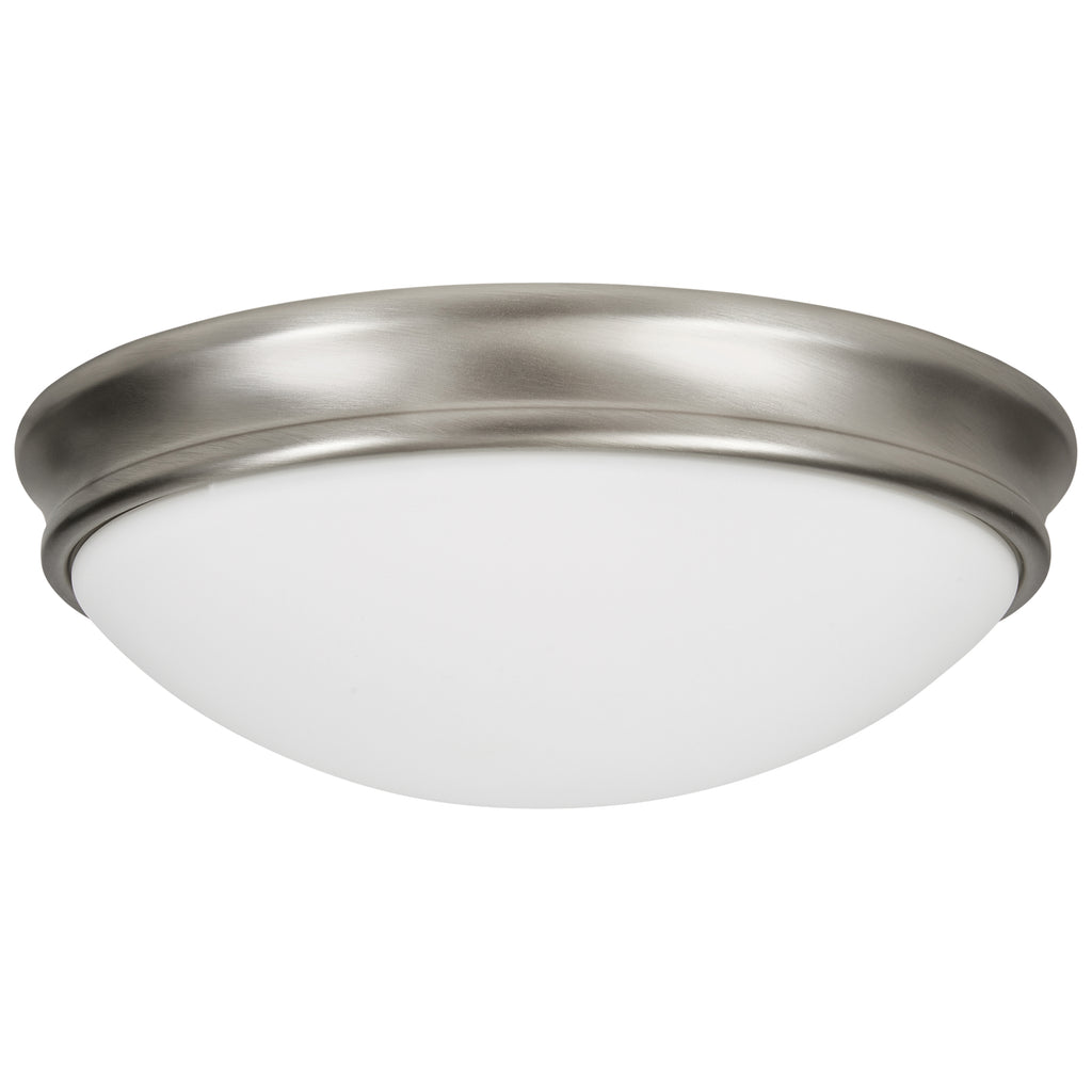 Atom LED Flush Mount, Brushed Steel / 14"