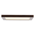 The Boxer LED Flush Mount by Access Lighting features a 5.5″ rectangular illuminated panel framed in bronze, shown from a direct overhead view against a white background.