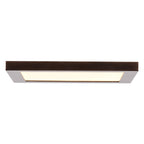 The Boxer LED Flush Mount by Access Lighting features a 5.5″ rectangular illuminated panel framed in bronze, shown from a direct overhead view against a white background.