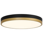 Coco LED Flush Mount, Black with Antique Brushed Brass