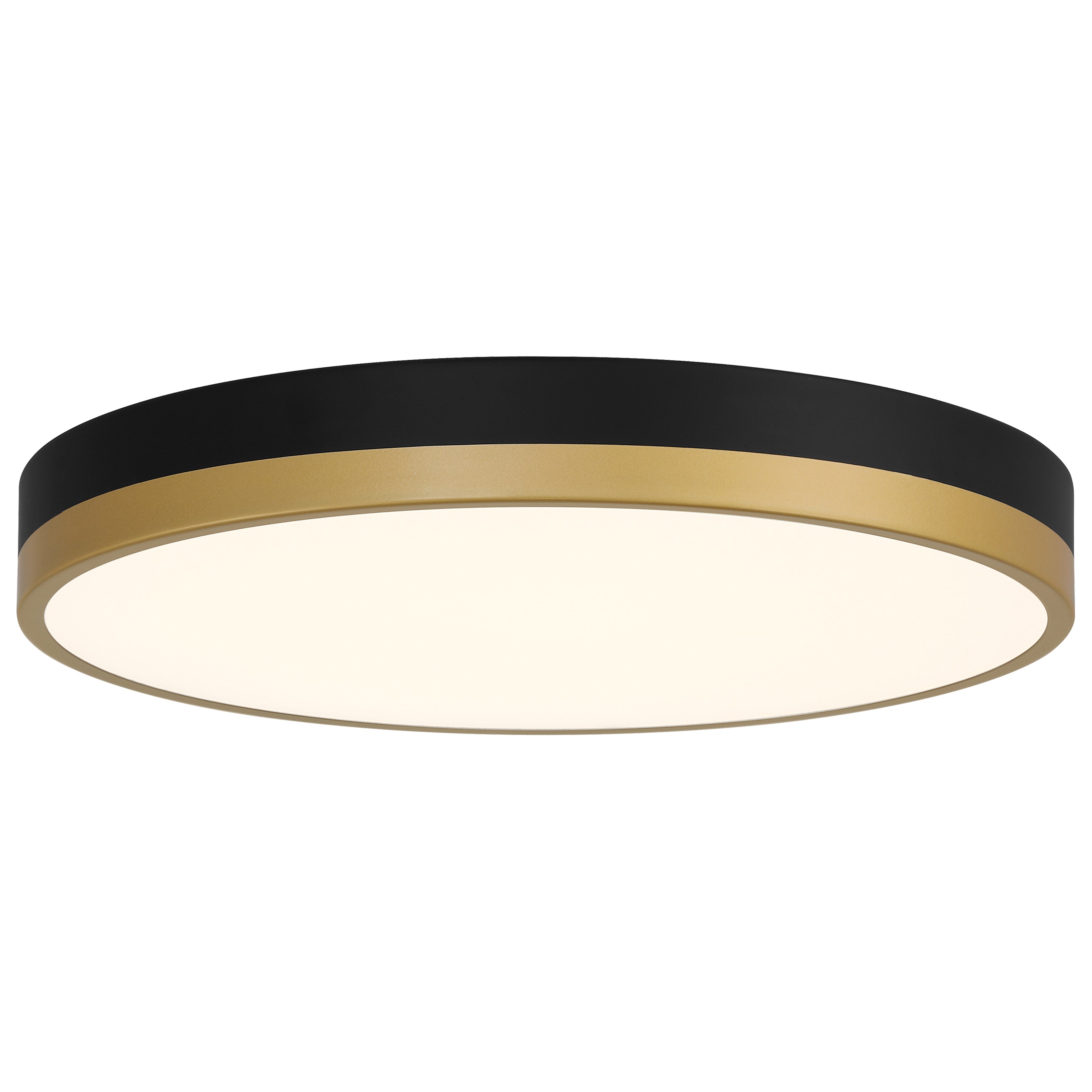 Coco LED Flush Mount, Black with Antique Brushed Brass