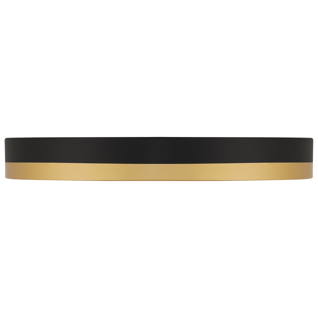 Coco LED Flush Mount, Black with Antique Brushed Brass