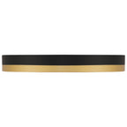 Coco LED Flush Mount, Black with Antique Brushed Brass