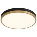 Coco LED Flush Mount, Black with Antique Brushed Brass