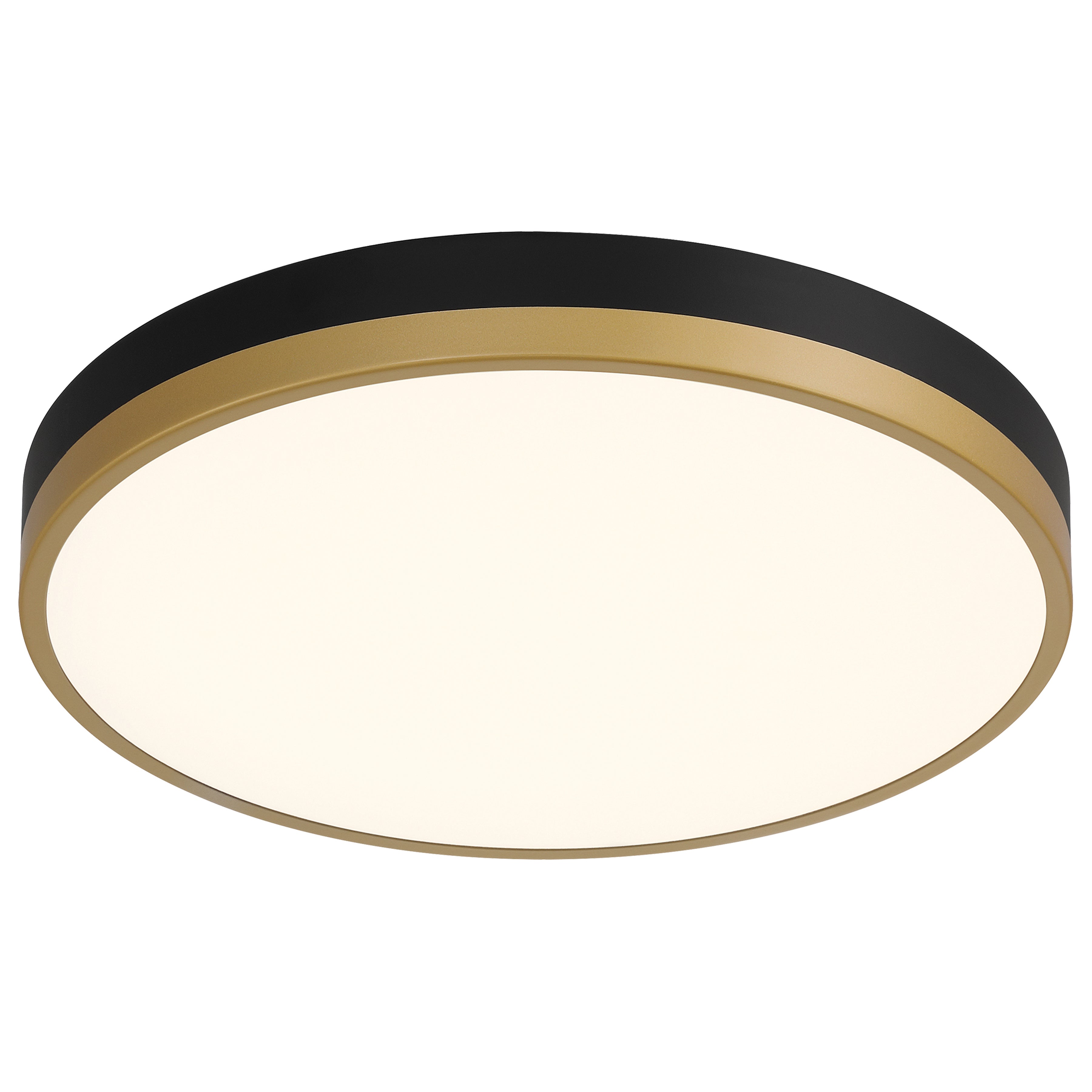 Coco LED Flush Mount, Black with Antique Brushed Brass