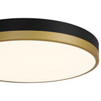 Coco LED Flush Mount, Black with Antique Brushed Brass