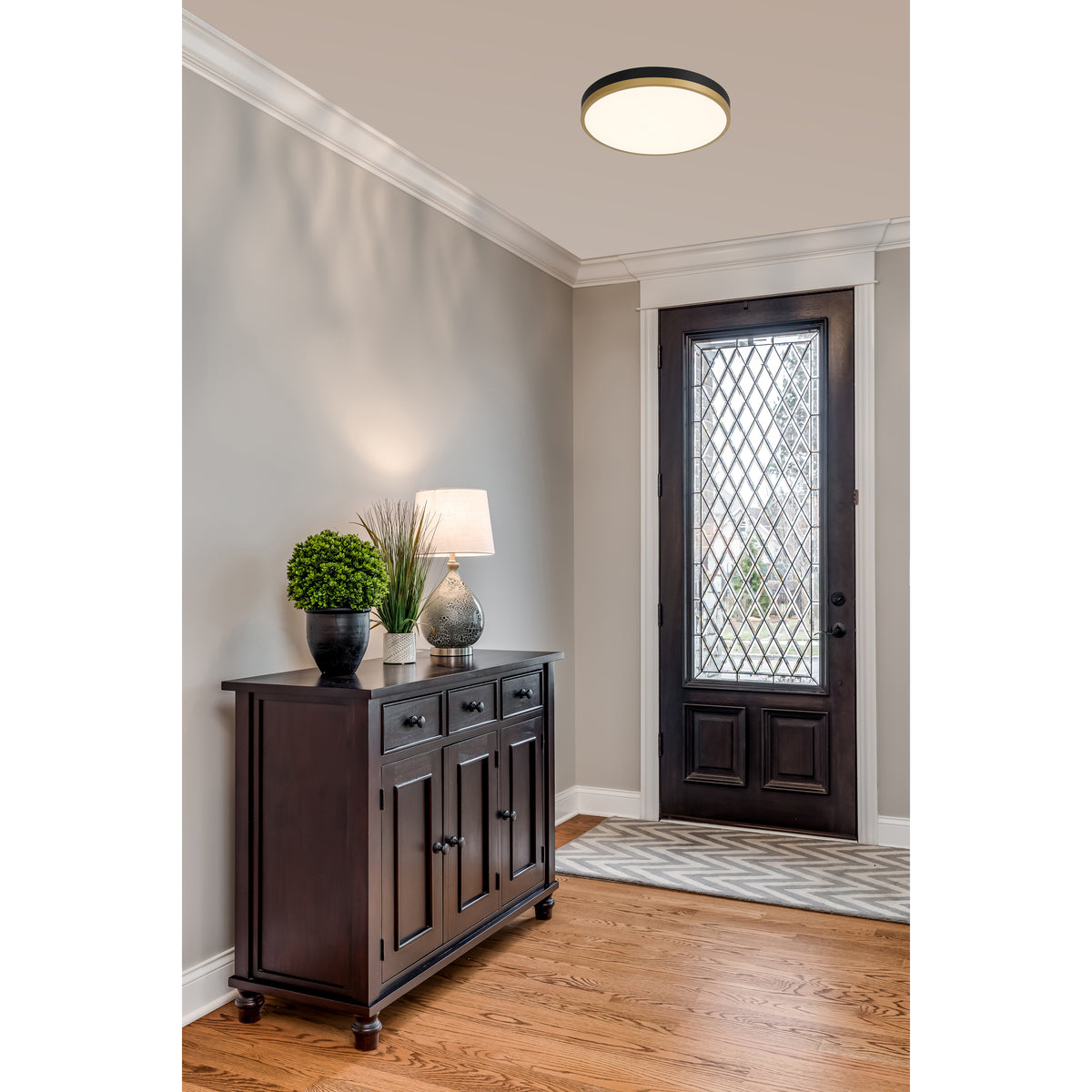 Access Lighting Coco LED Flush Mount, Black with Antique Brushed Brass, image 6