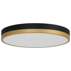 Coco LED Flush Mount, Black with Antique Brushed Brass