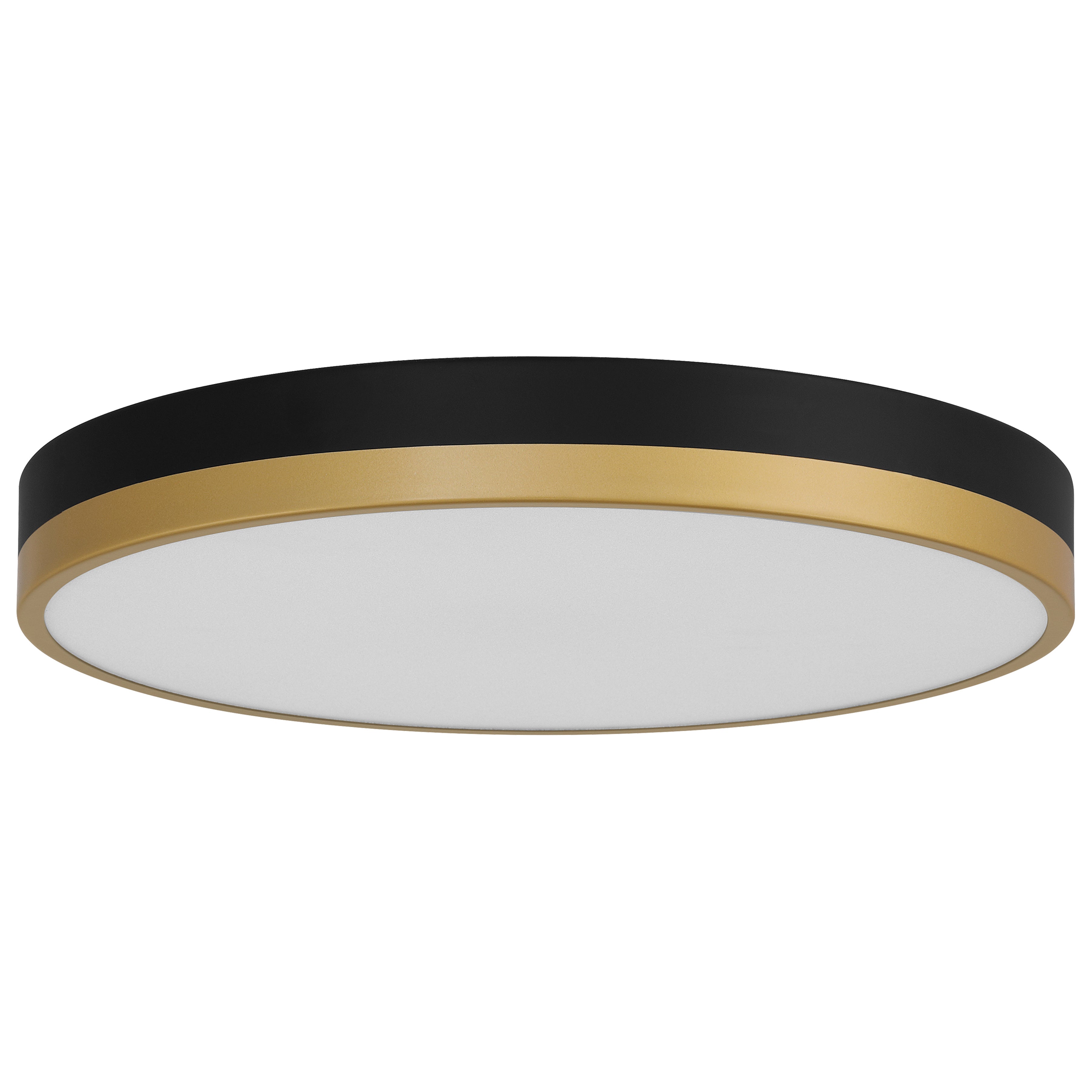 Coco LED Flush Mount, Black with Antique Brushed Brass