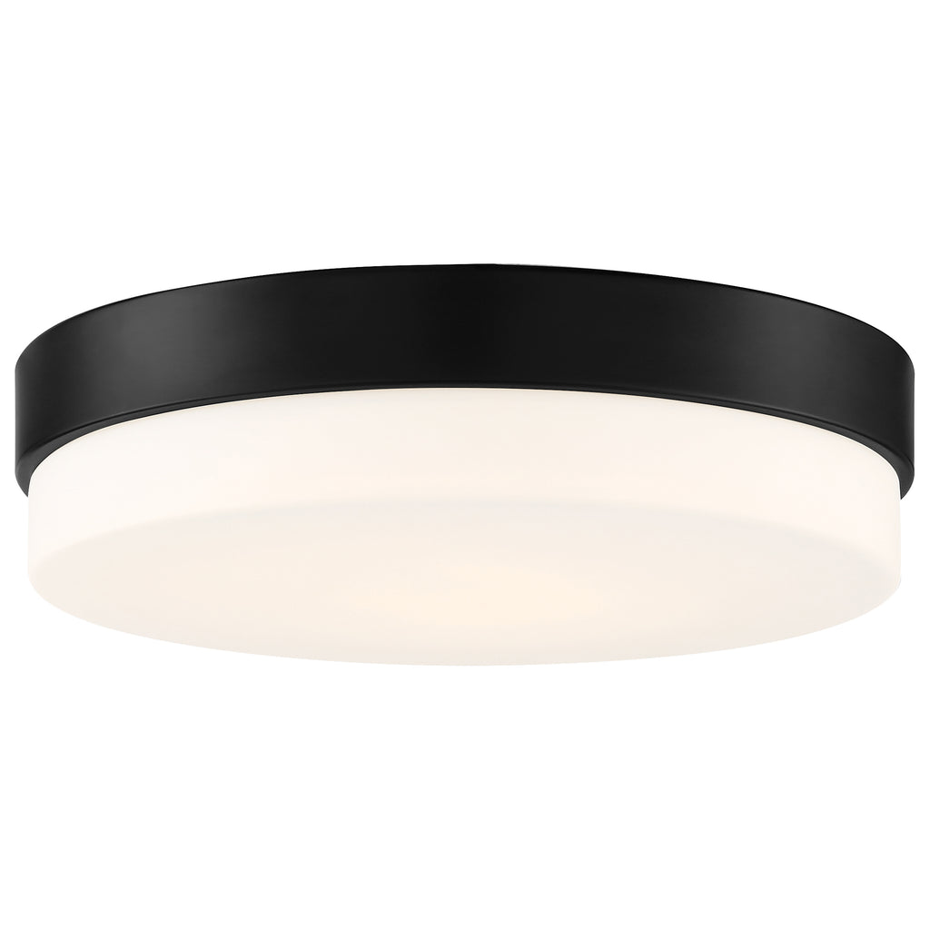 Roma LED Flush Mount, Matte Black / 18"