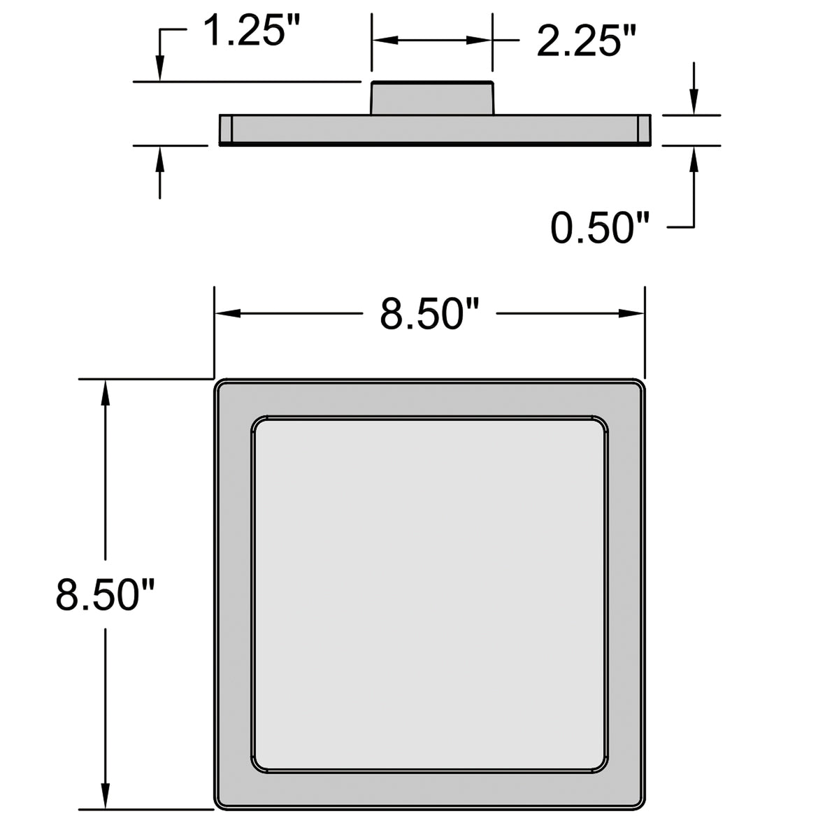 Access Lighting ModPlus SQ LED Flush Mount, Brushed Steel / 8.5", image 4