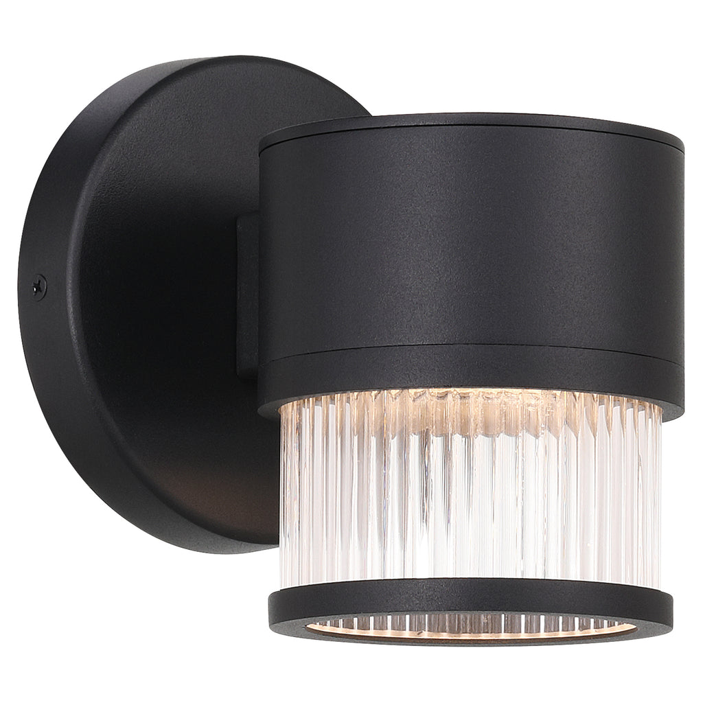 Ari Clear Ribbed Outdoor LED Wall Mount