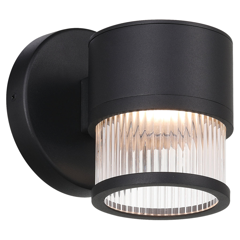 Ari Clear Ribbed Outdoor LED Wall Mount