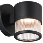 Ari Clear Ribbed Outdoor LED Wall Mount