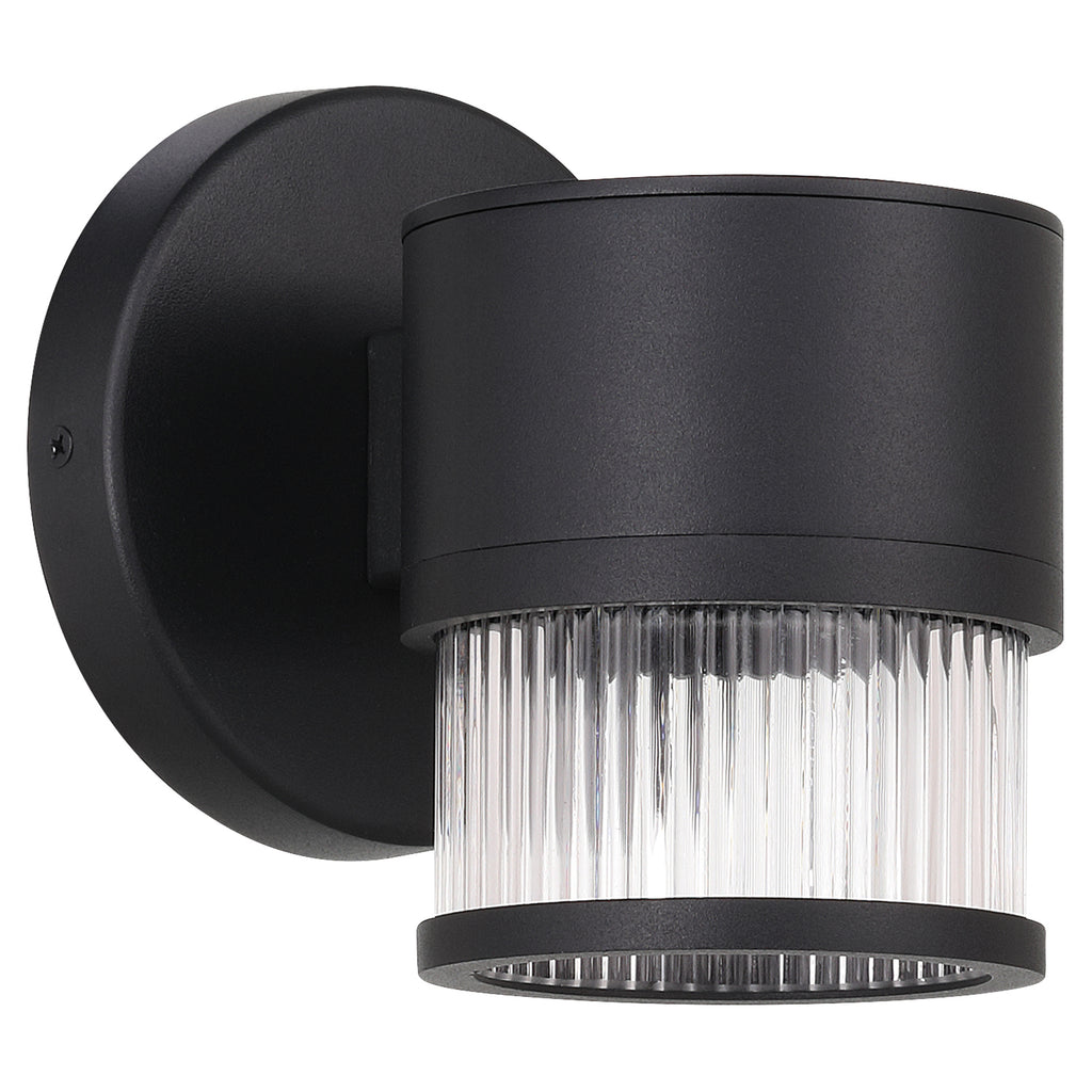 Ari Clear Ribbed Outdoor LED Wall Mount