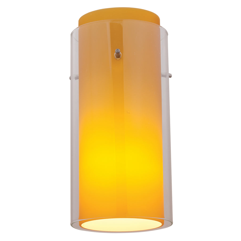Access Lighting Glass`n Glass Cylinder Shade, Clear Amber Glass