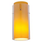 Access Lighting Glass`n Glass Cylinder Shade, Clear Amber Glass