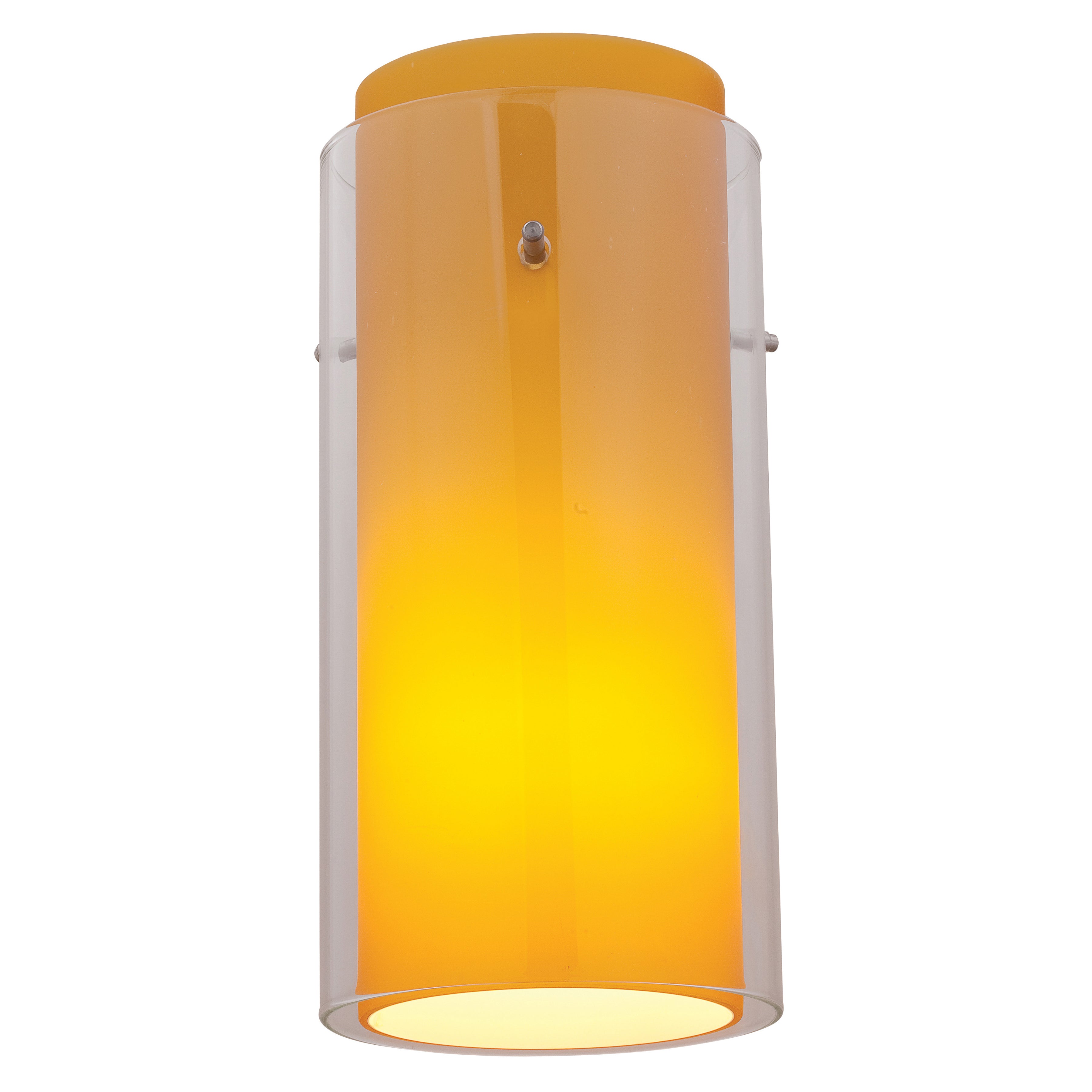 Glass`n Glass Cylinder Shade, Clear Amber Glass