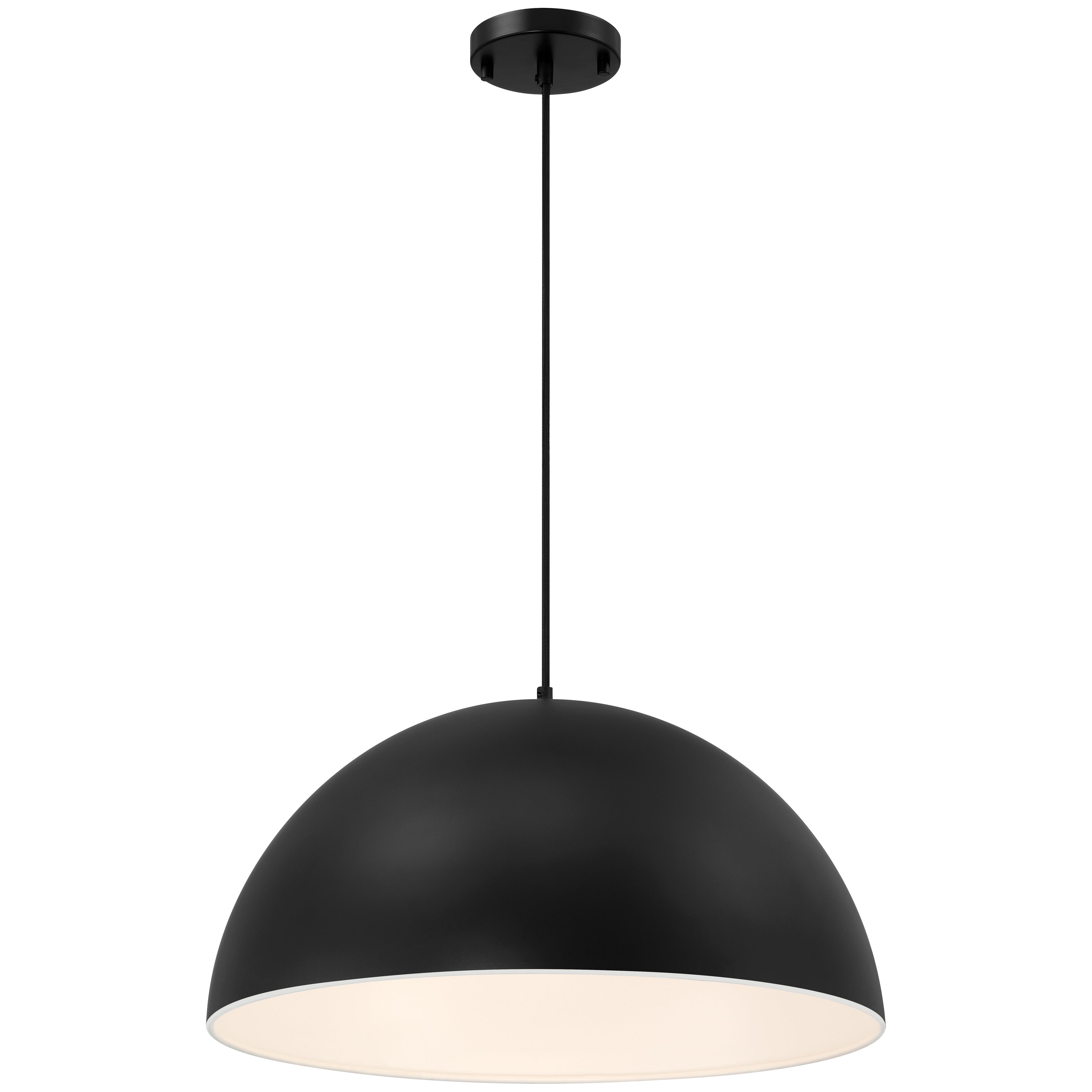 Huck 1 Light Pendant, Matte Black