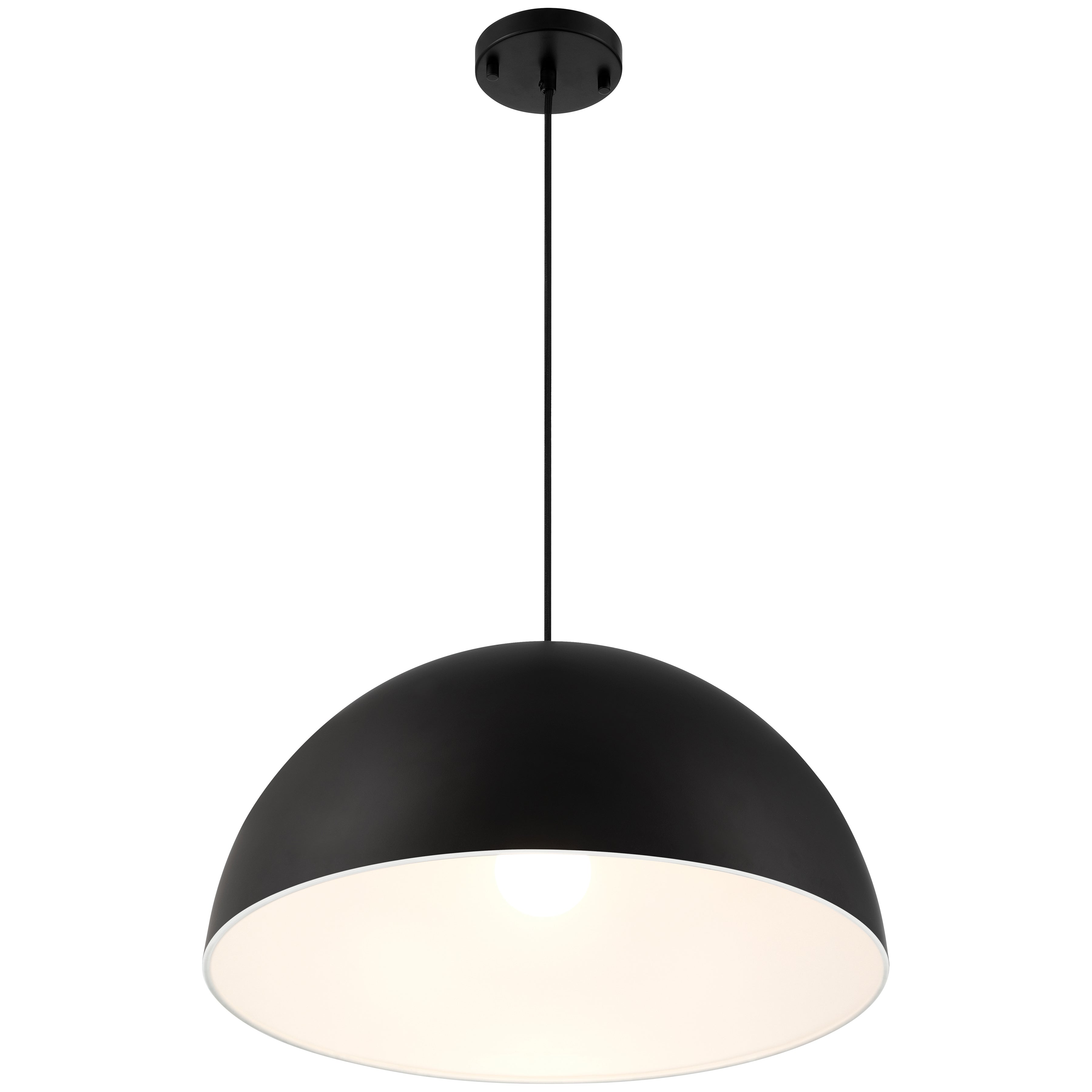 Huck 1 Light Pendant, Matte Black