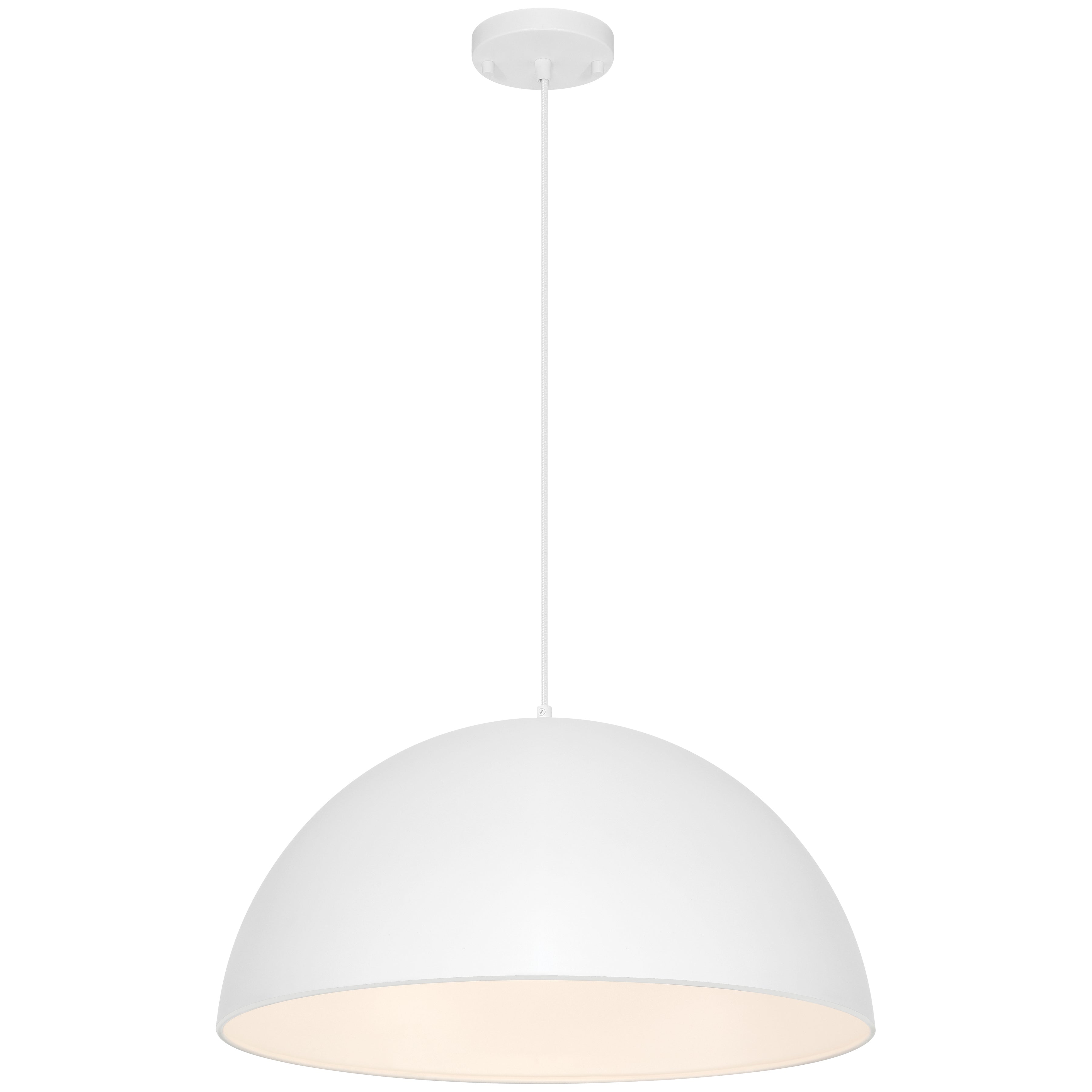 Huck 1 Light Pendant, Matte White