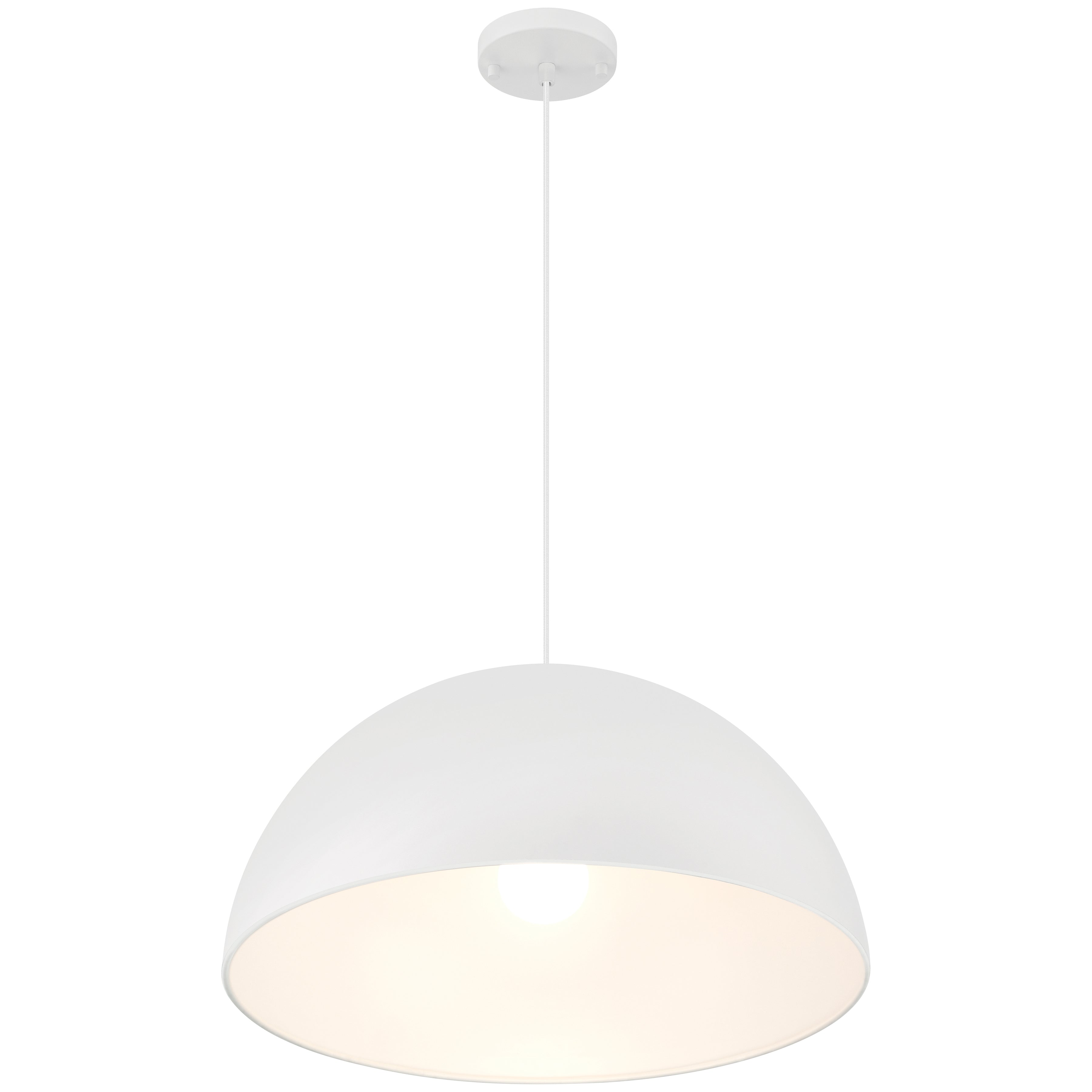 Huck 1 Light Pendant, Matte White