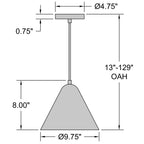 Access Lighting Ford LED Pendant, Matte White / 9.75", image 7
