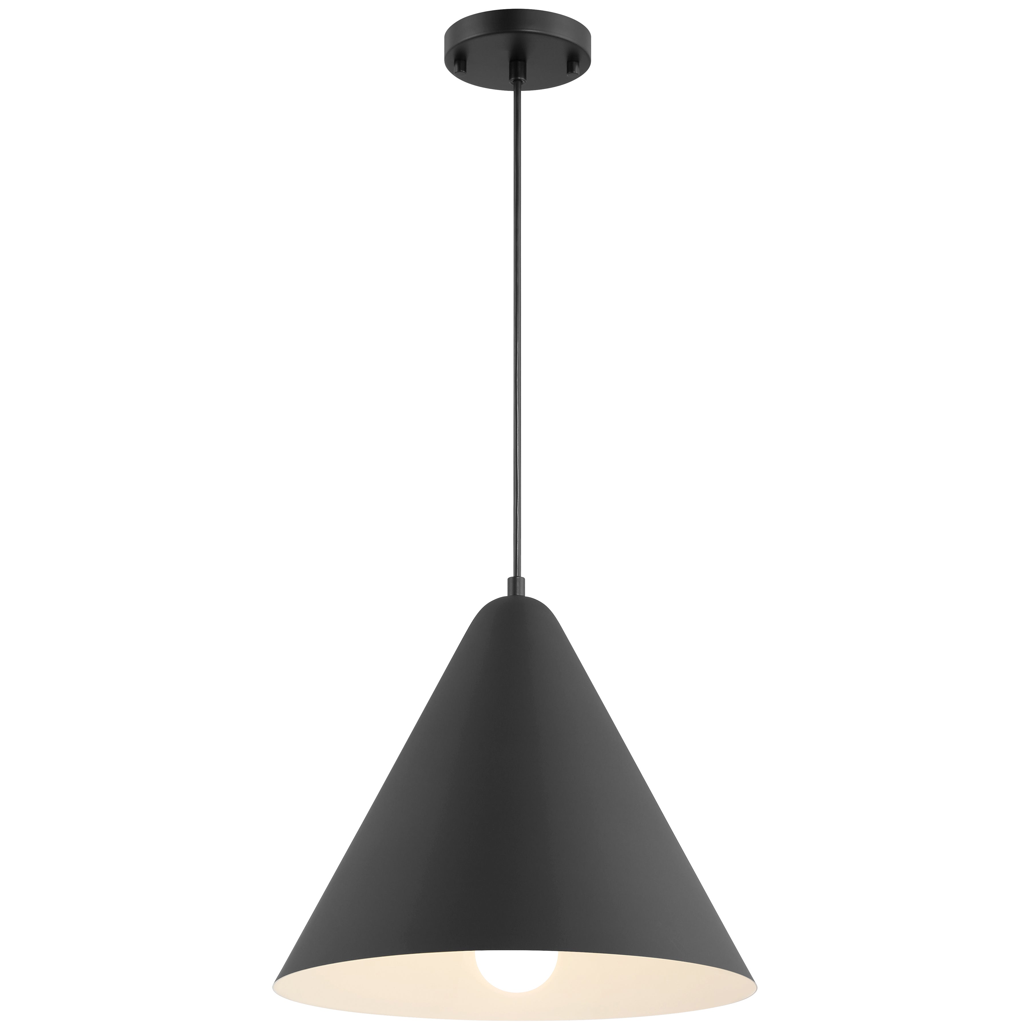 Ford LED Pendant, Matte Black / 14.25"