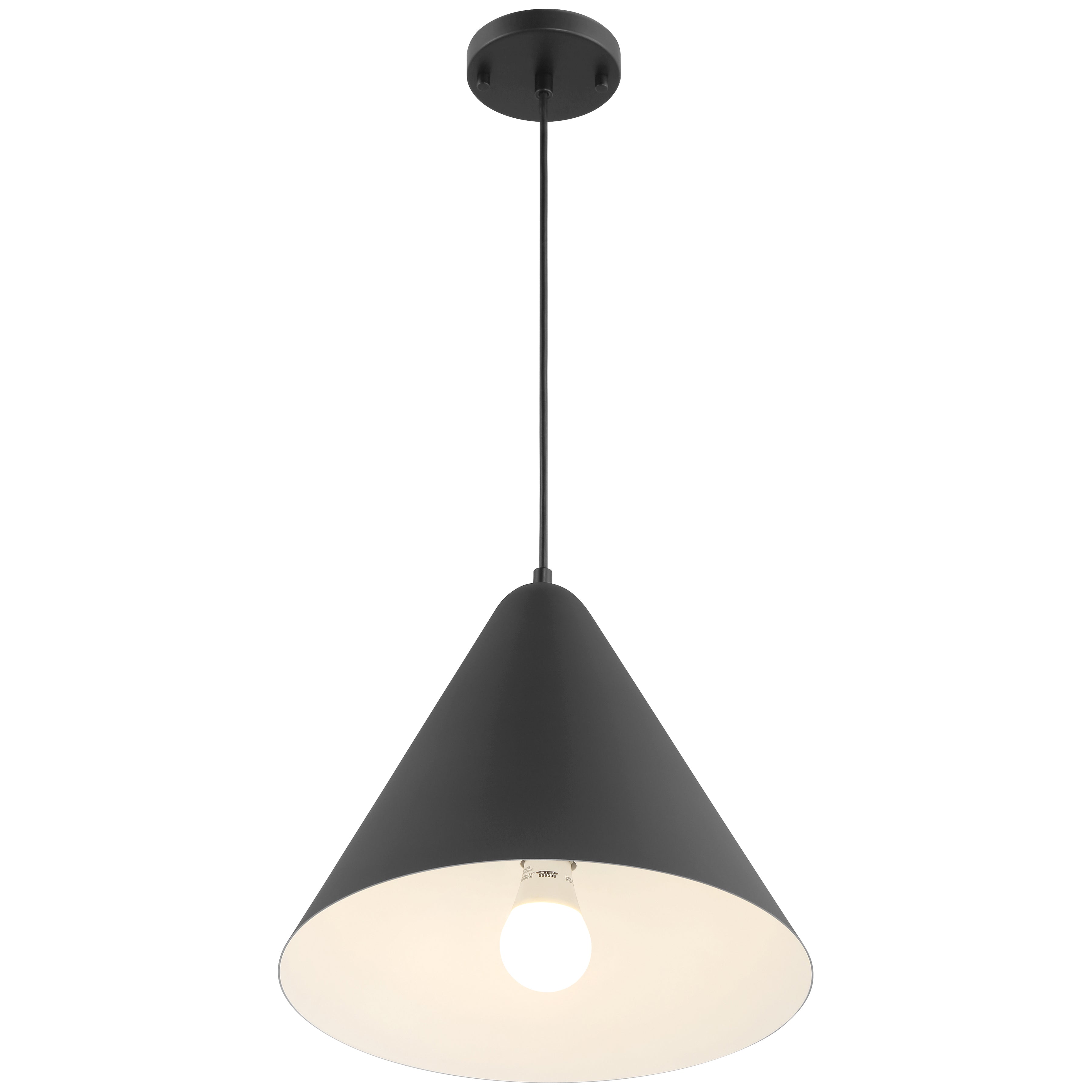 Ford LED Pendant, Matte Black / 14.25"