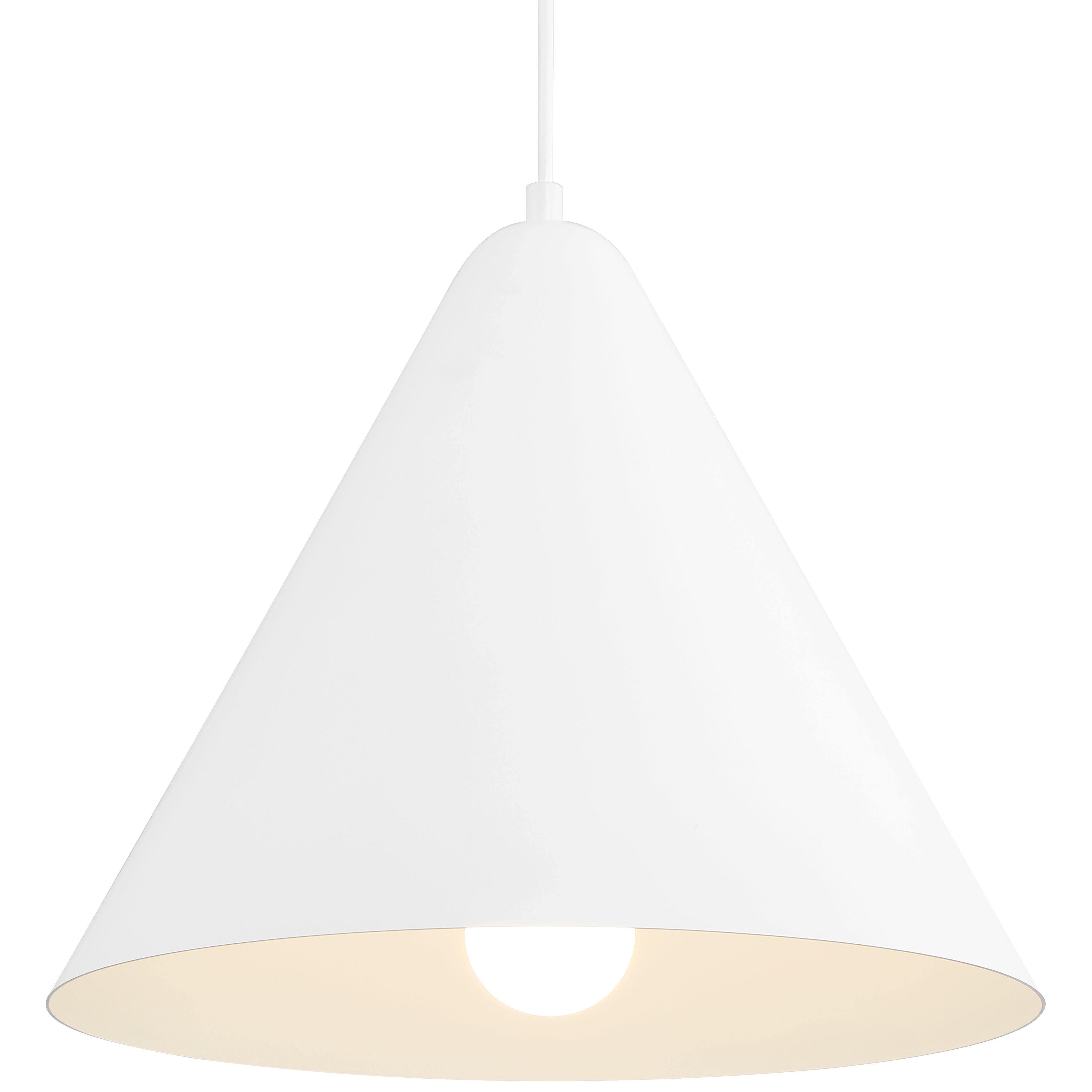 Ford LED Pendant, Matte White / 14.25"