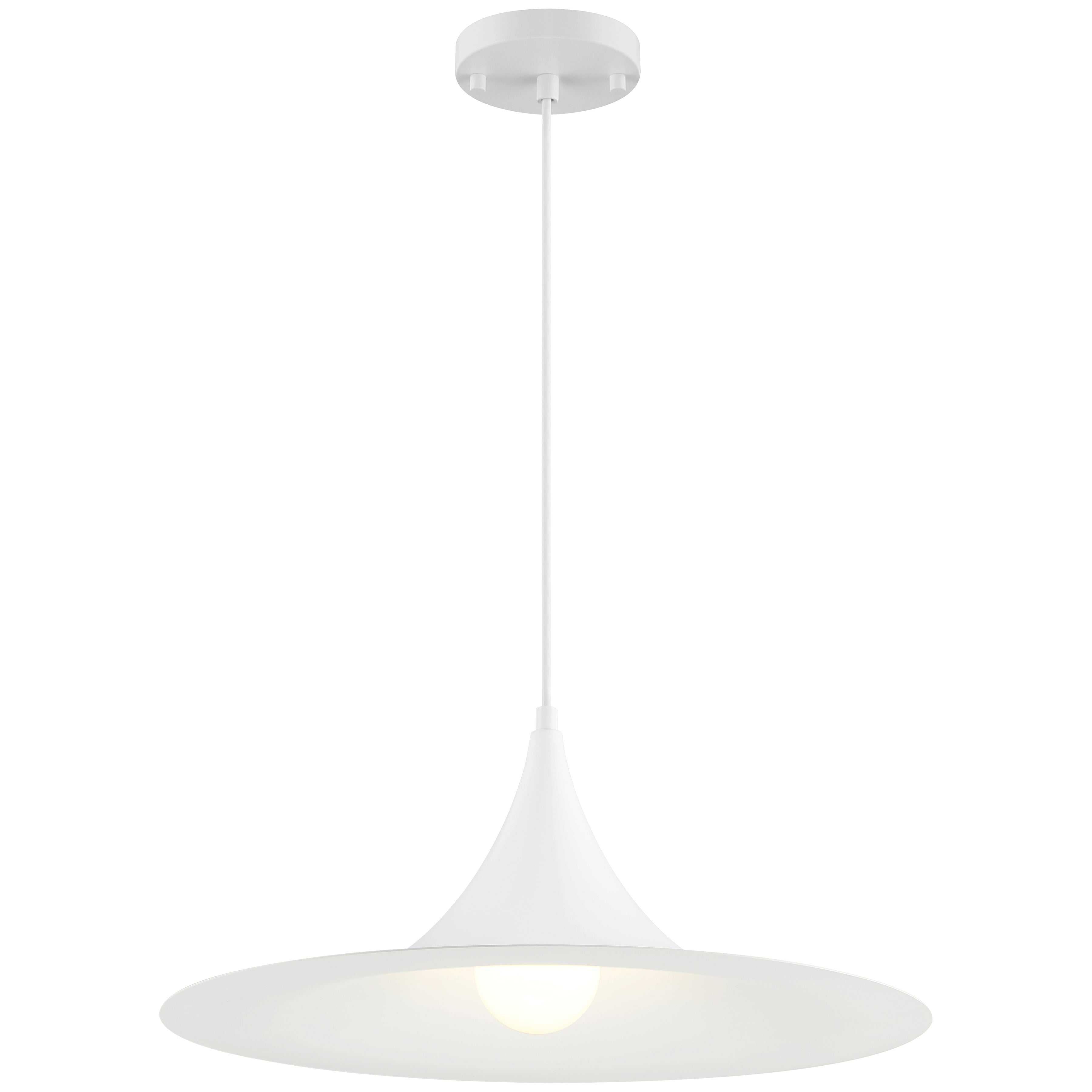 Costa LED Pendant, Matte White / 19"