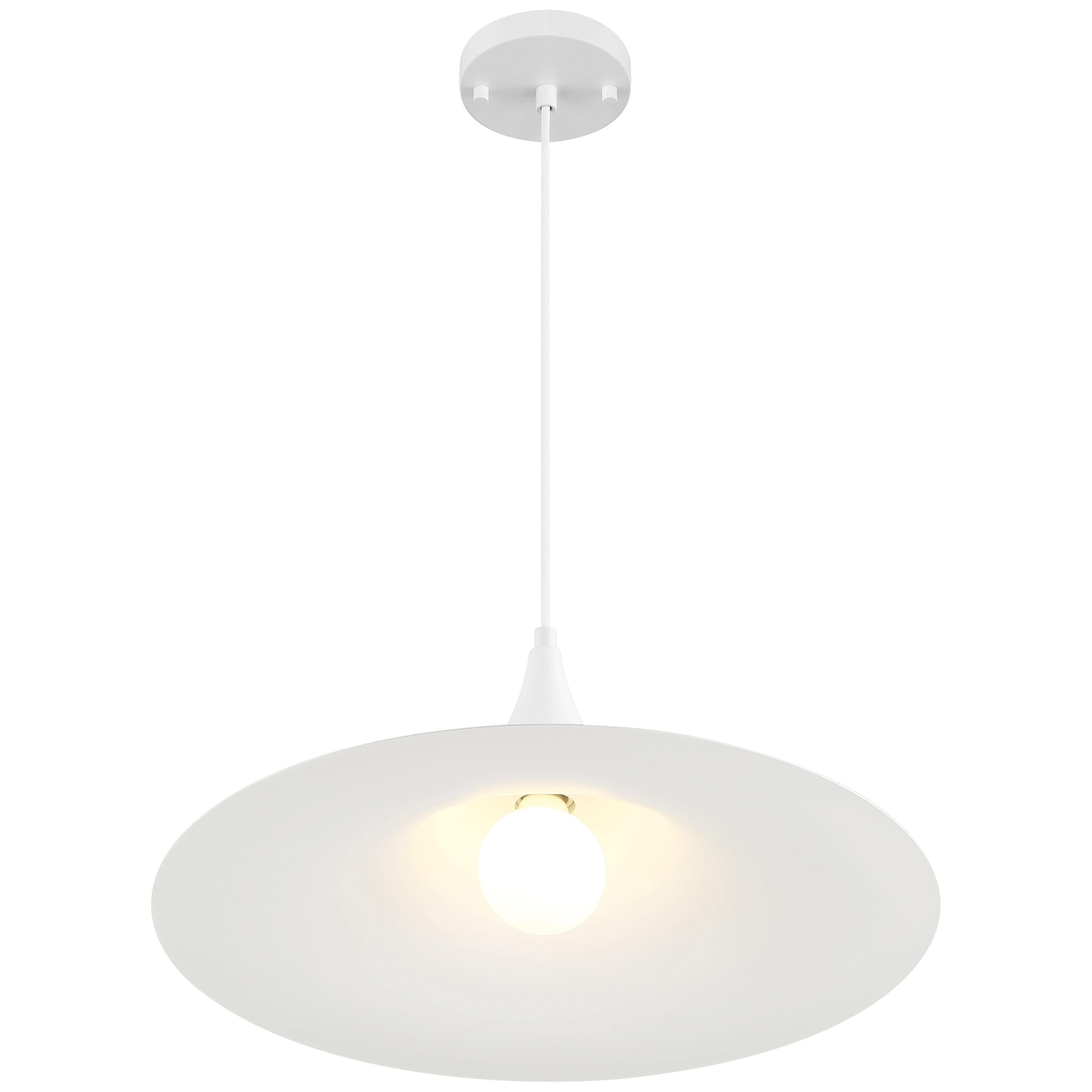 Costa LED Pendant, Matte White / 19"