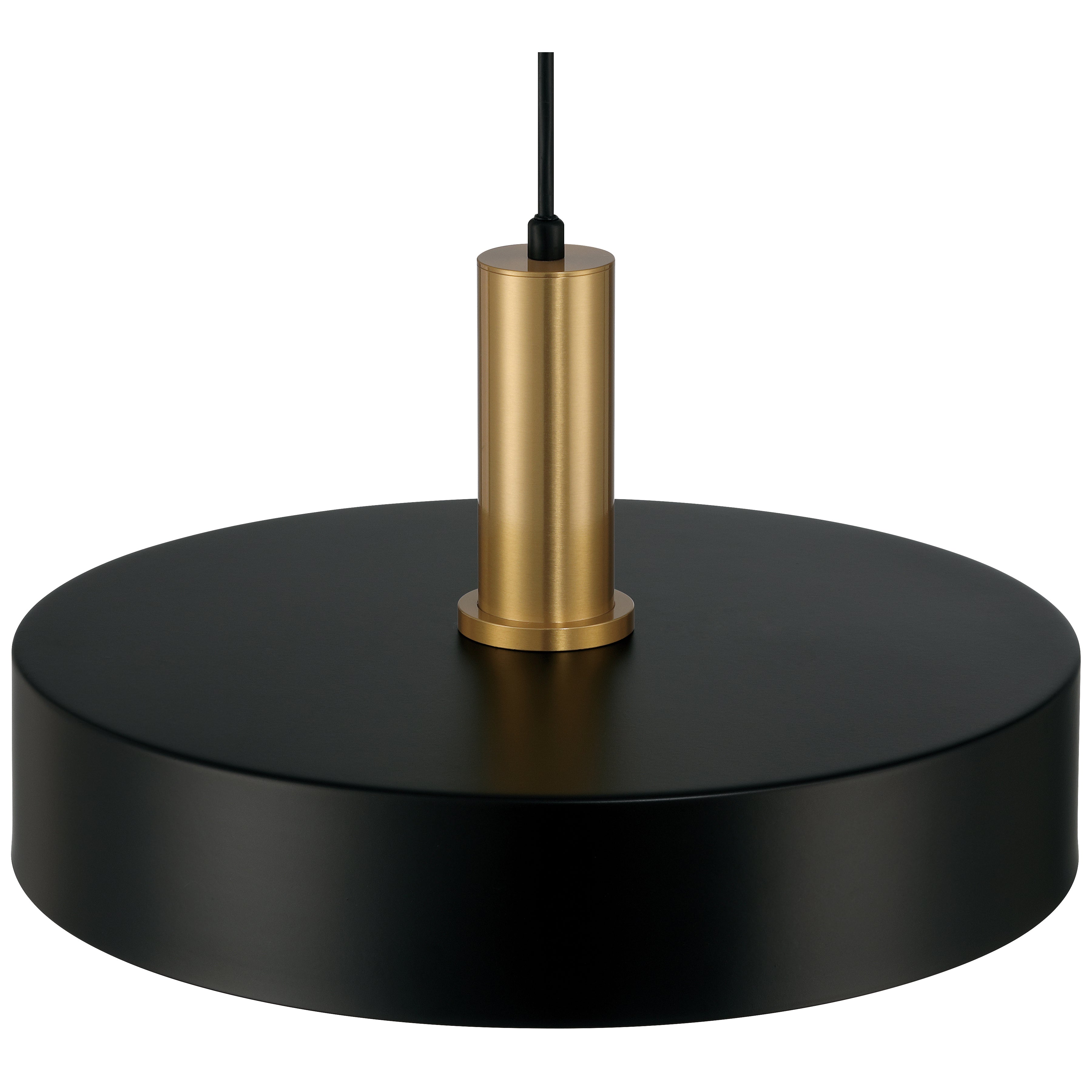 Slate 1 Light Pendant, Black with Antique Brushed Brass