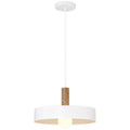 Slate 1 Light Pendant, White with Wood Grain