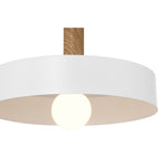 Slate 1 Light Pendant, White with Wood Grain