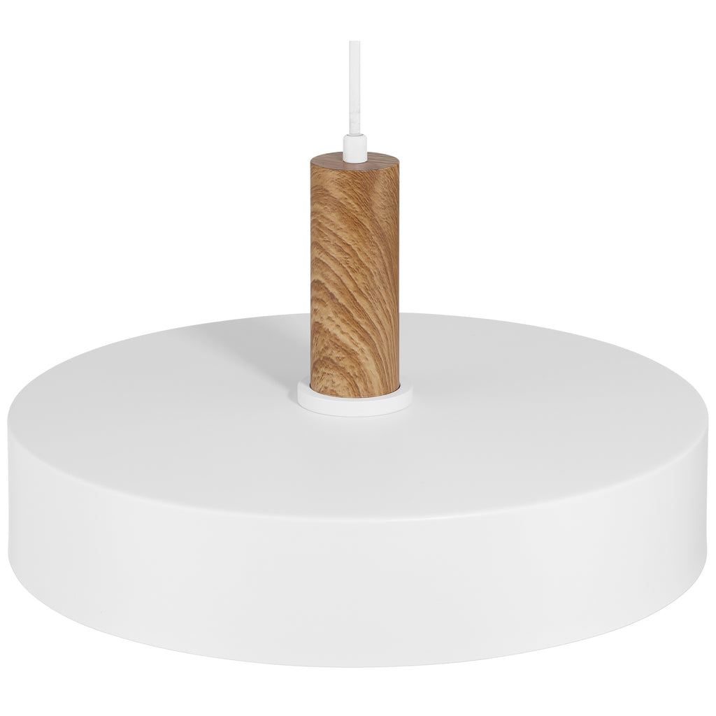 Slate 1 Light Pendant, White with Wood Grain