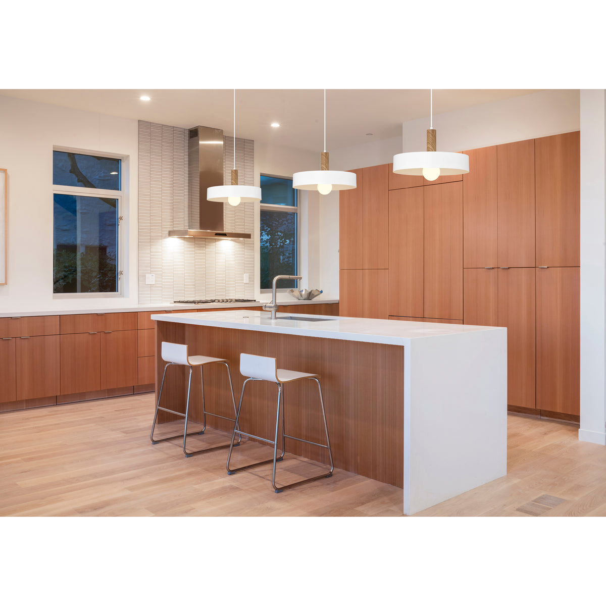 Access Lighting Slate 1 Light Pendant, White with Wood Grain, image 7